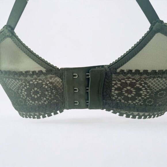 NWT Aerie Dark Green Real Power Wireless Push Up Joy Convertible Lace Bra  32C - Picture 5 of 11